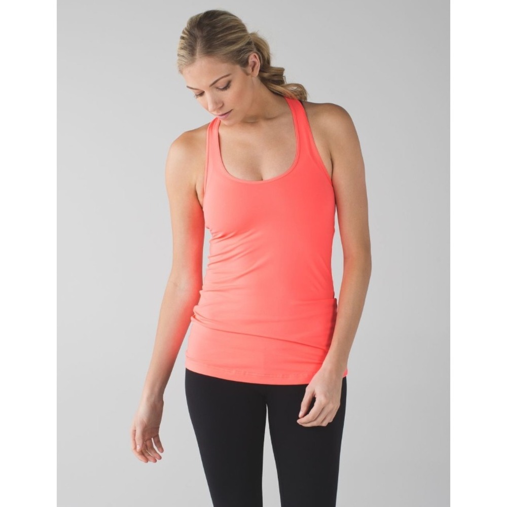 LULULEMOn $42 Womens 12 Neon Orange Grapefruit Cool Racerback Tank Top H14